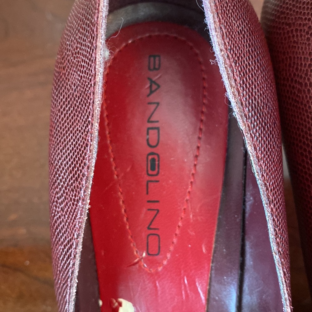 Bandolino Boyoko Vintage 90s Maroon Red Textured SZ 6.5M Classic Leather Heels - Picture 11 of 14
